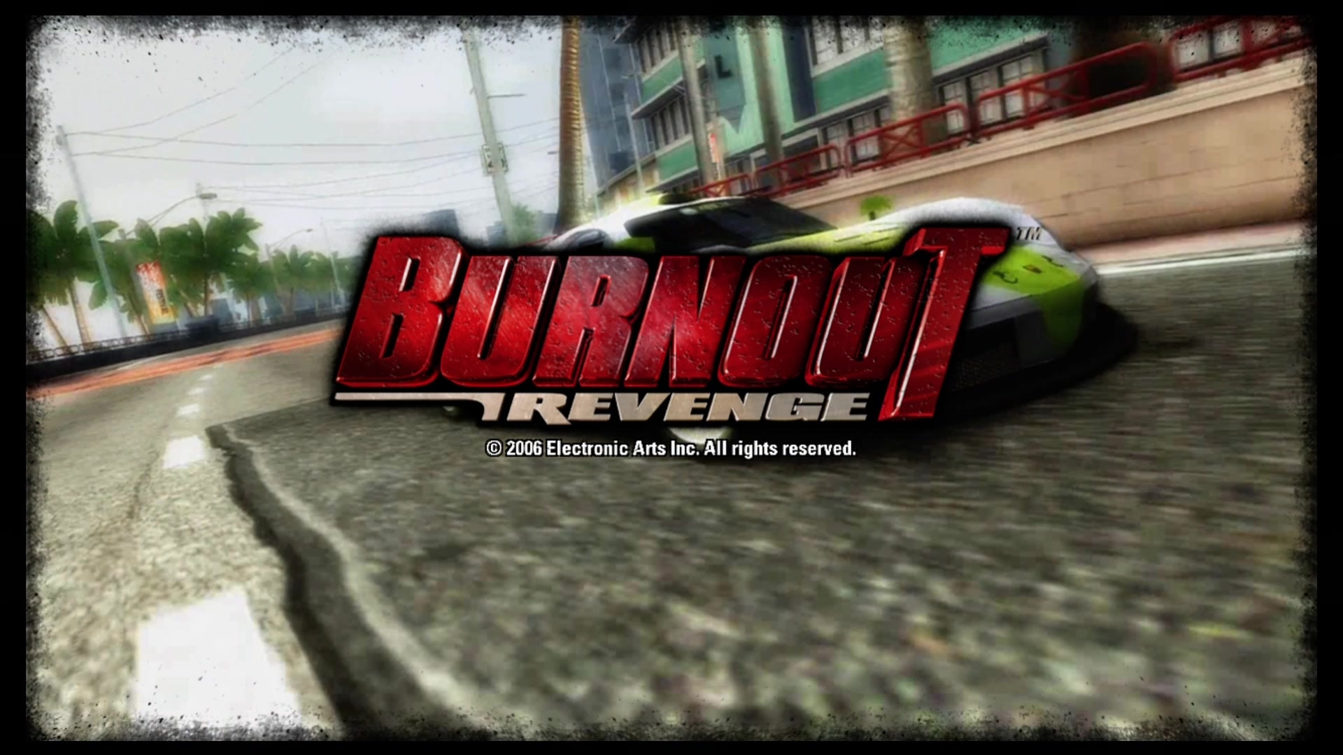 Burnout Revenge title screen for Xbox 360